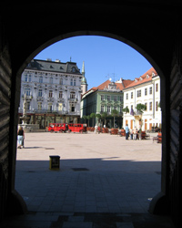 Blick auf den Marktplatz/Hauptplatz von Bratislava