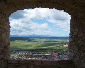 Blick von der Zipser Burg auf  die Vorburgenstadt: Spisske Podhradie