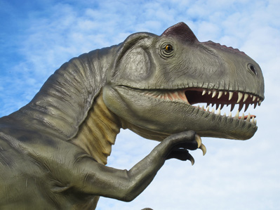 Der Allosaurus lebte zwar niemals im bayerischen Jura - trotzdem hat man ihm im Fossiliensteinbruch Blumenberg eine Nachbildung errichtet.
