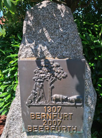 Alemannenweg Gedenkstein zur 700 Jahre Beerfurth