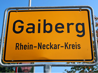 Ortsschild von Gaiberg im Odenwald