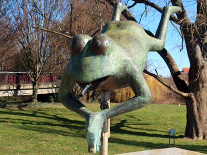 Hopüsi der Frosch war das Maskottchen der Landesgartenschau in Hockenheim