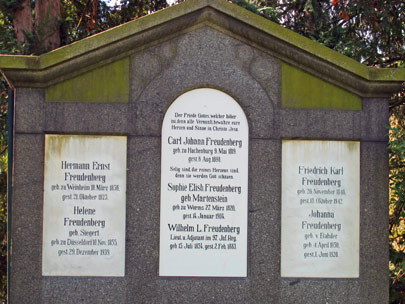 Blütenweg Odenwald: Die Gründer des heutigen Weltkonzerns Carl-Johann-Freudenberg hat 1898 seine letzte Ruhe auf dem "Alten Friedhof" gefunden.