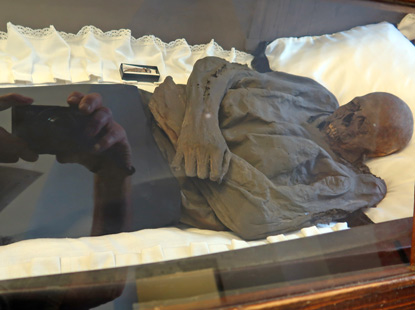 Mumifizierte Leiche von Baron Franz von Trenck in der Kapuzinergruft  Brünn 