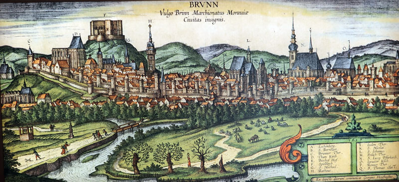 Stadtansicht der mittelalterliche Stadt Brünn