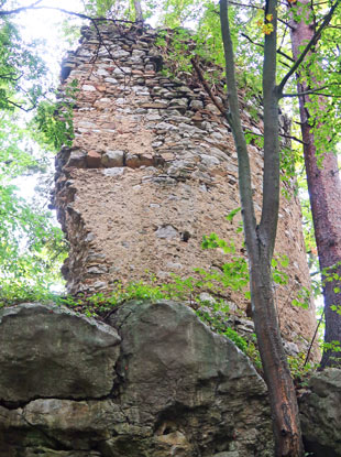Mauerreste der Burg Holstejn im Mhrischen Karst