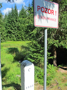Grenzsteine markierten die Grenze zwischen Deutschland und Tschechein.