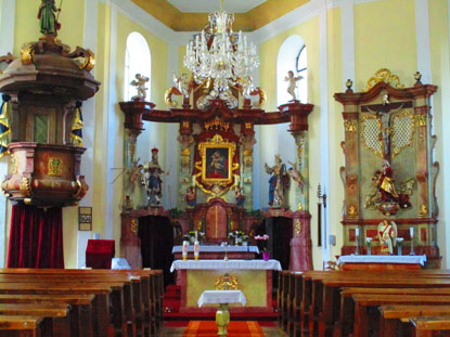 Innenansiciht der Maraihilf- Kirche in elezn Ruda (Markt Eisenstein) 
