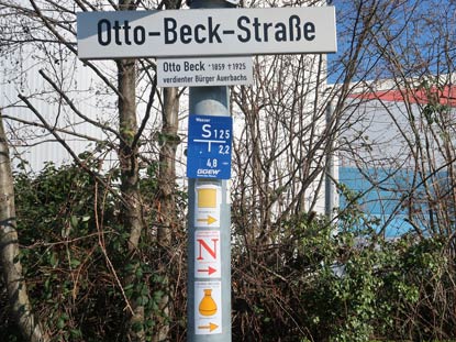 Der Camion incluso im Odenwald beginnt in der Otto.-Beckstr unmittelbar am Bahnhof Bensheim-Auerbach