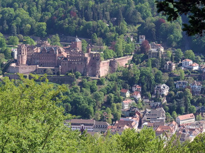 Camino incluso: Blick vom Heilienbergturm auf Heidelberg