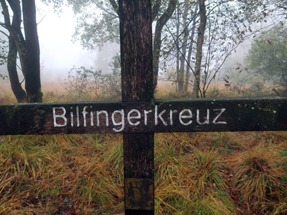 Eifelsteig Etappe 2: Bilfingerkruz erinnert an den Jagdflieger Horst Bilfinger aus Mannheim, der hier ums Leben kam