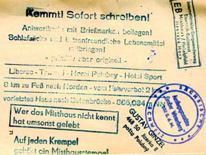Stempel auf Einladungsschreiben von Gustav Ginzel