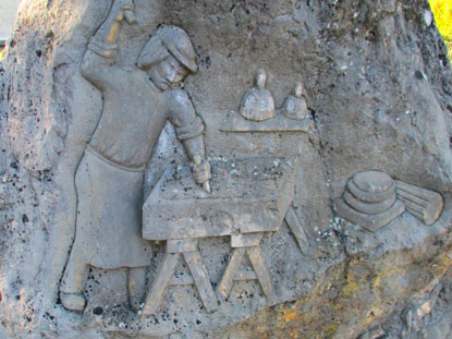 Denkmal in Villmar zur Marmorbearbeitung