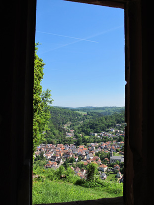 Von den Burgfenstern hat man diesen Blick auf Neckargerach