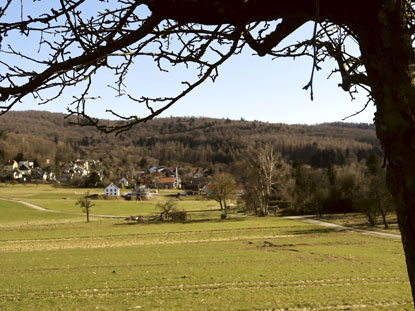 Blick auf Brandau, einem Ortsteil von Modautal im Odenwald