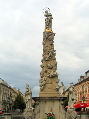 Pestsäule auf dem Hauptplatz von Košice