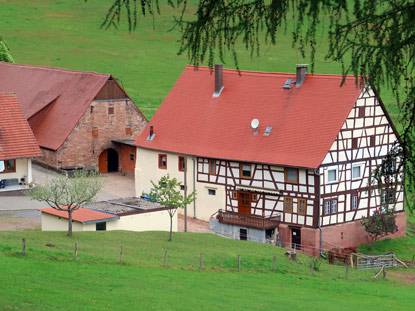 Wolferhof unterhalb der Burg Breuberg