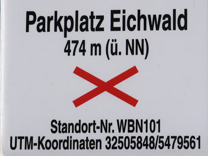 Endzeile der 6. Etappe: Parkplatz Eichwald bei Strmpfelbrunn