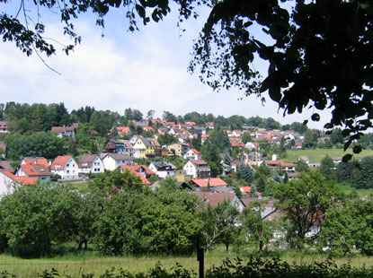 Blick auf Wilhelmsfeld im Odenwald