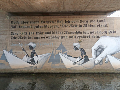 Die Boote - ein Kunstwerk von Christian Krämer mit einem Gediicht von Joseph von Eichendorff