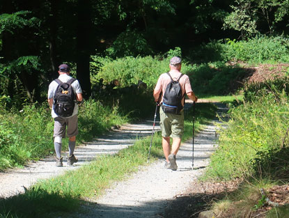 Welterbesteih Wachau: 2 Wanderer auf dem Steig