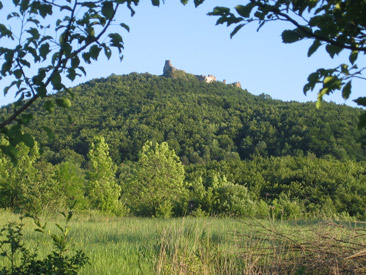 Die Burg oberhalb von Regéc wurde - wie sämtliche Burgen Nordungarns - nach dem Kuruzenaufstand durch die Habsburger gesprengt.